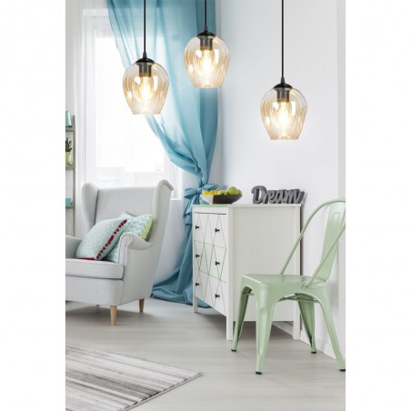 Lampe de suspension Maranto Ambre (3 lumières)