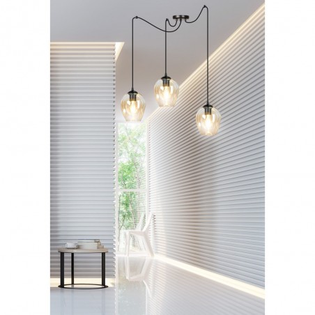 Lampe de suspension Maranto Ambre (3 lumières)