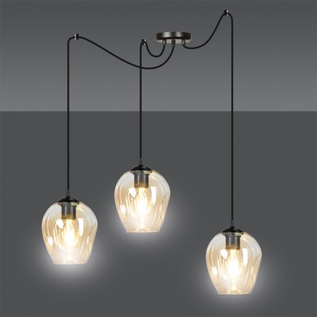 Lampe de suspension Maranto Ambre (3 lumières)