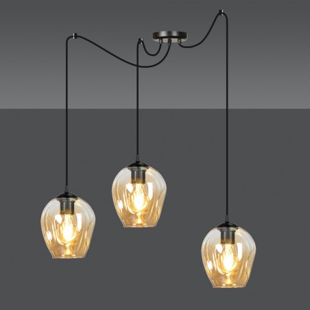 Lampe de suspension Maranto Ambre (3 lumières)