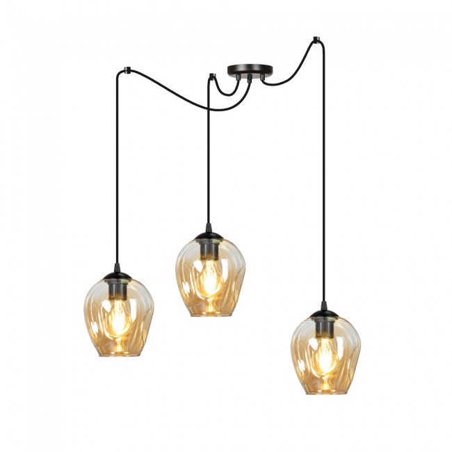 Lampe de suspension Maranto Ambre (3 lumières)