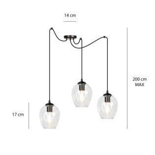 Lampe de suspension Maranto Transparent (3 lumières)