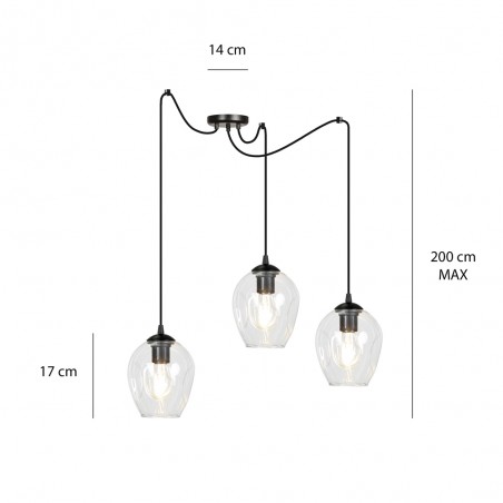 Lampe de suspension Maranto Transparent (3 lumières)