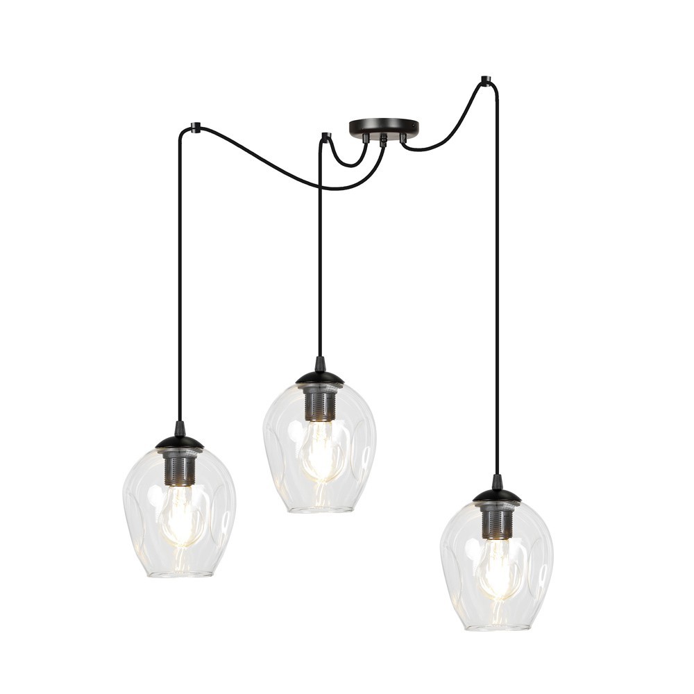 Ideal Lux HERMES Plafonnier Globe 3 Lumières 90cm Blanc | Leroy Merlin