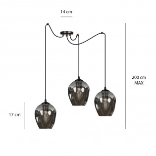 Lampe de suspension Maranto Graphite (3 lumières)