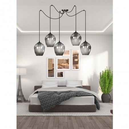 Lampe de suspension Maranto Graphite (5 lumières)