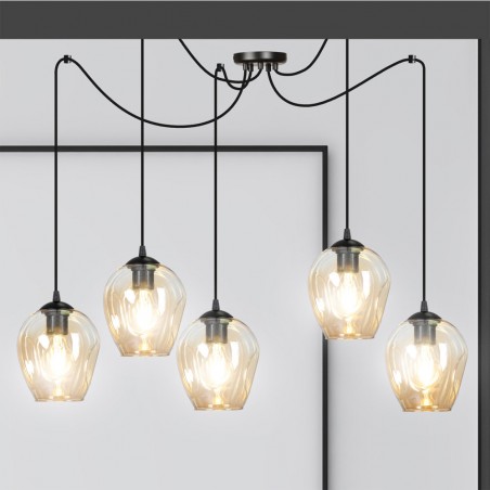 Lampe de suspension Maranto Ambre (5 lumières)