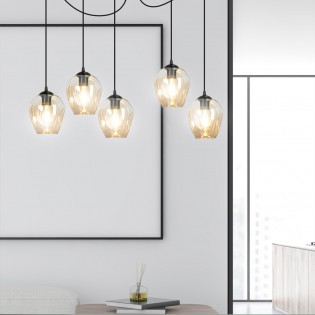 Lampe de suspension Maranto Ambre (5 lumières)