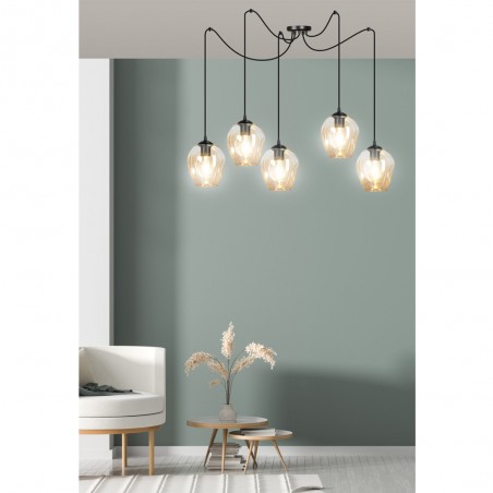 Lampe de suspension Maranto Ambre (5 lumières)