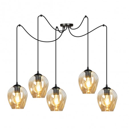 Lampe de suspension Maranto Ambre (5 lumières)
