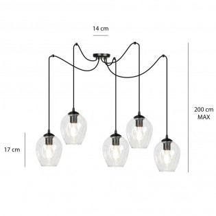Lampe de suspension Maranto Transparent (5 lumières)