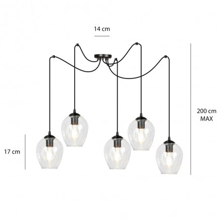 Lampe de suspension Maranto Transparent (5 lumières)
