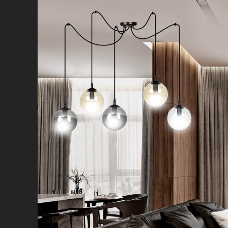 Lampe de suspension Fedora Mix (5 lumieres)
