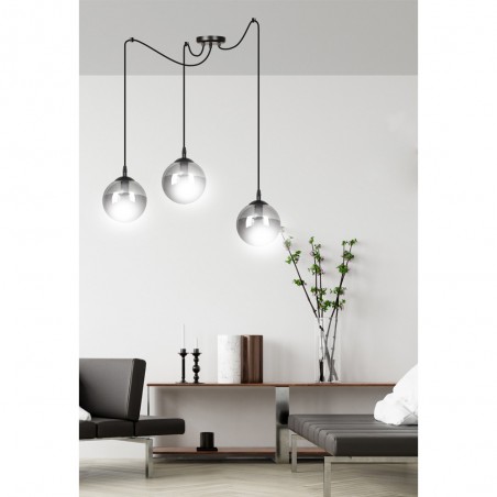 Lampe de suspension Fedora Graphite (3 lumieres)
