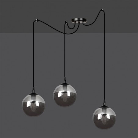 Lampe de suspension Fedora Graphite (3 lumieres)