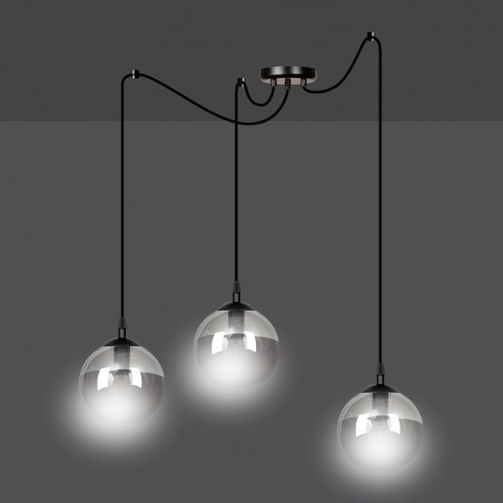 Lampe de suspension Fedora Graphite (3 lumieres)