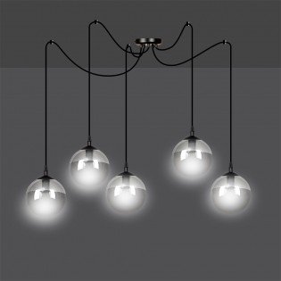 Lampe de suspension Fedora Graphite (5 lumieres)