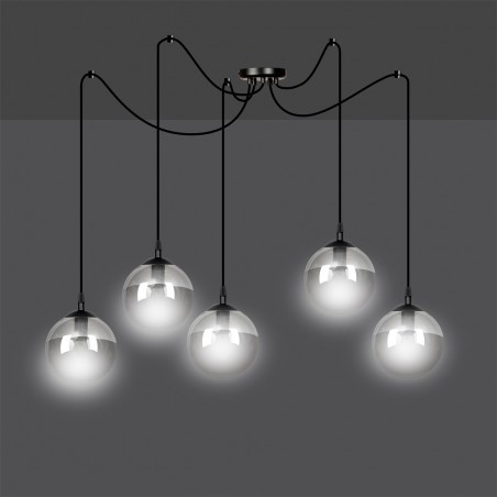 Lampe de suspension Fedora Graphite (5 lumieres)