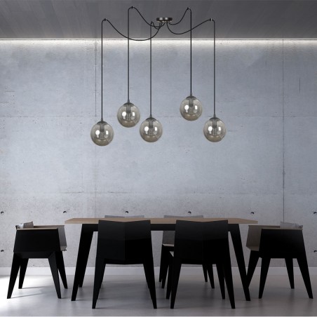 Lampe de suspension Fedora Graphite (5 lumieres)