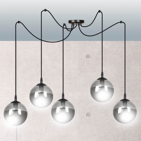 Lampe de suspension Fedora Graphite (5 lumieres)