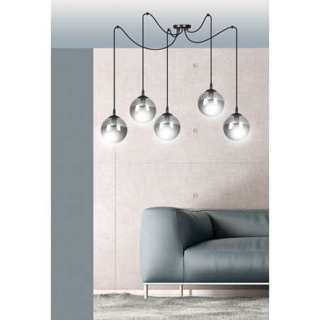 Lampe de suspension Fedora Graphite (5 lumieres)