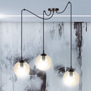 Lampe de suspension Fedora Ambre (3 lumieres)