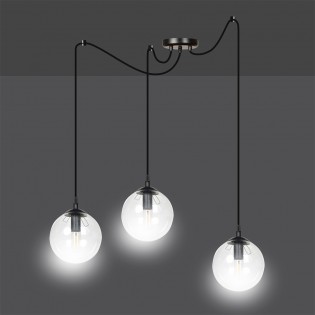 Lampe de suspension Fedora Transparent (3 lumieres)