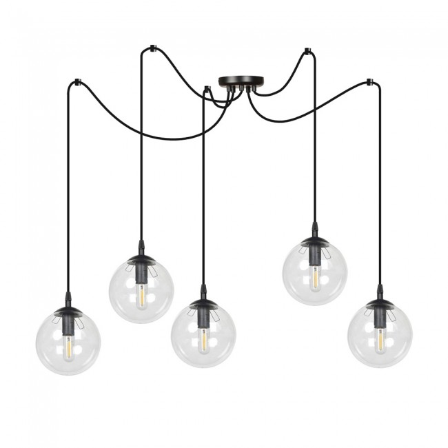 Lampe de suspension Fedora Transparent (5 lumieres)