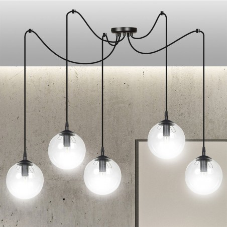 Lampe de suspension Fedora Transparent (5 lumieres)