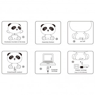 Lámpe a poser pour enfants á LED Dodo Panda (3W)