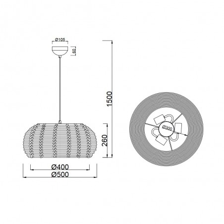 Lampe de plafond Inga