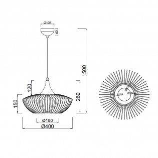 Lampe de plafond Colino