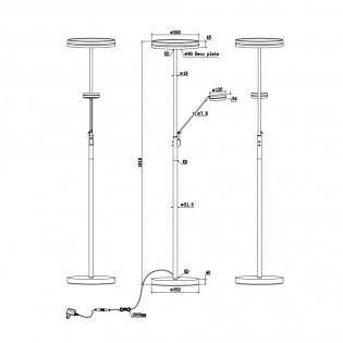 Lampadaire á LED Franklin (35W+6,5W)