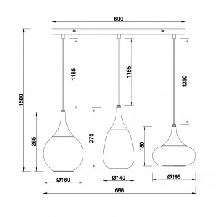 Lampe de suspension Lumina (3 lumieres)