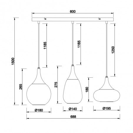 Lampe de suspension Lumina (3 lumieres)