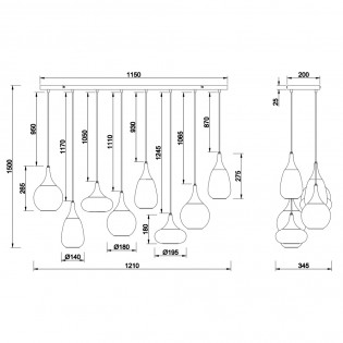 Lampe de suspension Lumina (8 lumieres)