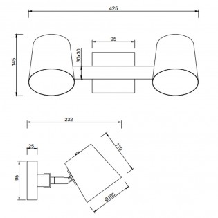 Réglette de plafond Bell (2 Lumieres)