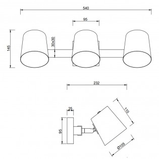 Réglette de plafond Bell (3 Lumieres)