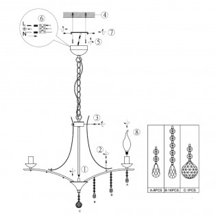 Lustre Lucerna (8 lumieres)