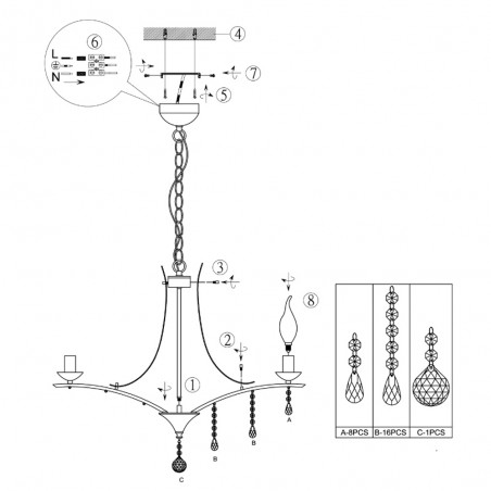 Lustre Lucerna (8 lumieres)