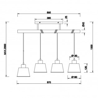 Lampe de plafond Harris