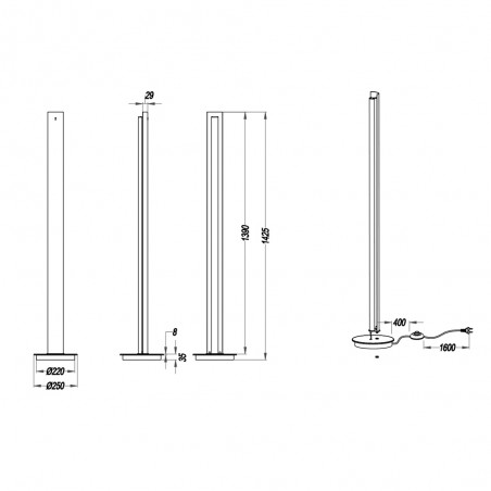 Lampadaire á LED Texel (15W)