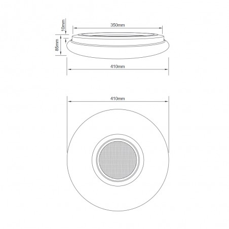 Plafonnier à LED avec haut-parleur Musica (15.5W)