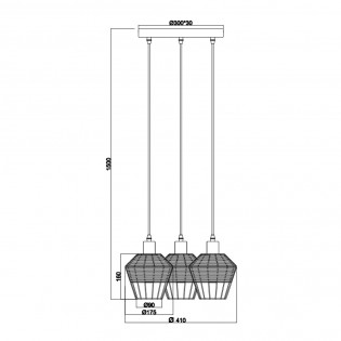 Lampe de suspension Borka (3 lumieres)