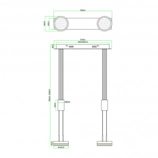 Regletté de plafond á LED Franklin Dimmable (2x9W)