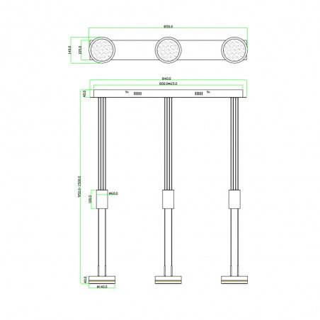Regletté de plafond á LED Franklin Dimmable (3x9W)