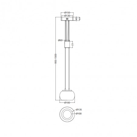 Suspension á LED Madison Opal Dimmable (8W)