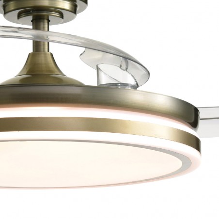 Ventilateur à LED avec pales rétractables Perla Cuir CCT (45W)