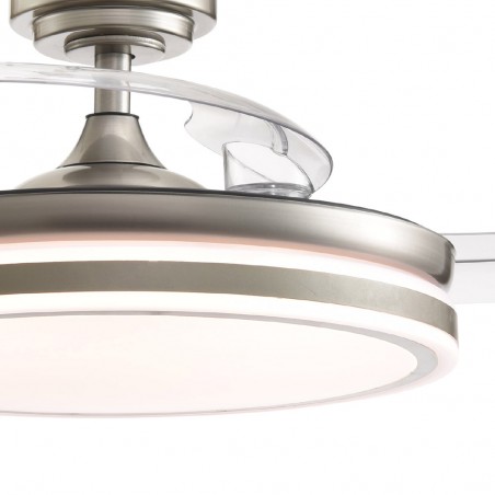 Ventilateur à LED avec pales rétractables Perla Niquel CCT (72W)