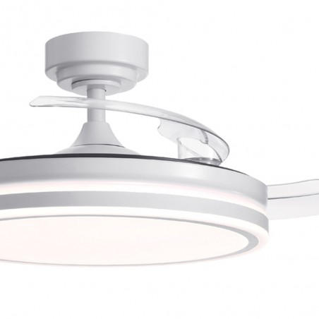 Ventilateur à LED avec pales rétractables Perla Blanc CCT (72W)